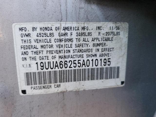 19UUA66255A010195 - 2005 ACURA TL SILVER photo 13