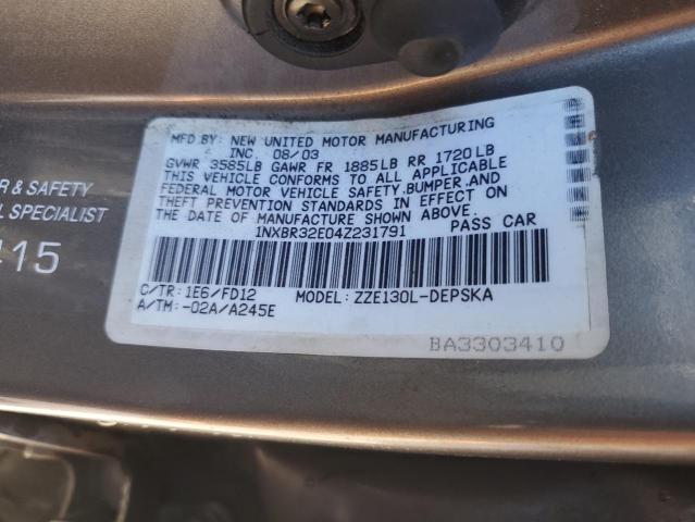 1NXBR32E04Z231791 - 2004 TOYOTA COROLLA CE 灰色 照片 13