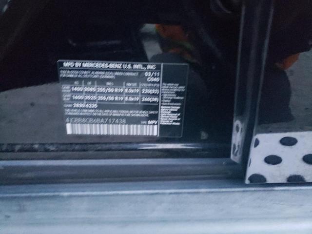 4JGBB8GB6BA717438 - 2011 MERCEDES-BENZ ML 350 4MATIC BLACK photo 12