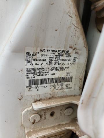 1FT7W2B65BEA35889 - 2011 FORD F250 SUPER DUTY თეთრი ფოტო 12