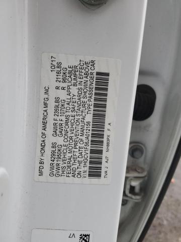 1HGCV1F56JA012156 - 2018 HONDA ACCORD EXL WHITE photo 12