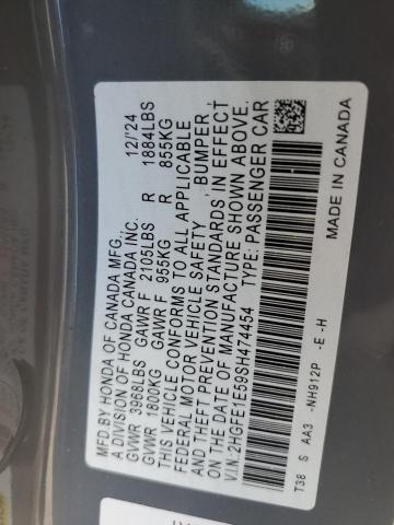 2HGFE1E59SH474454 - 2025 HONDA CIVIC SI GRAY photo 12