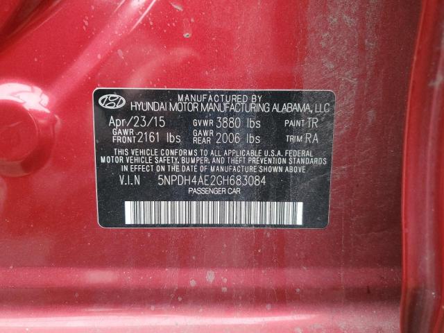 5NPDH4AE2GH683084 - 2016 HYUNDAI ELANTRA SE RED photo 12