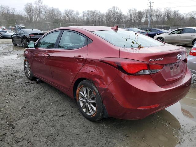 5NPDH4AE2GH683084 - 2016 HYUNDAI ELANTRA SE RED photo 2