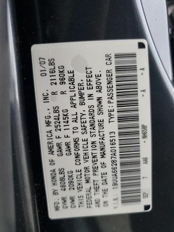 19UUA66287A016513 - 2007 ACURA TL გრაფიტი ფოტო 12