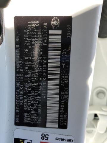 4T1T11BK3PU100011 - 2023 TOYOTA CAMRY SE NIGHT SHADE WHITE photo 13