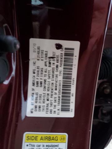 19UUA8F5XDA008673 - 2013 ACURA TL TECH BURGUNDY photo 12
