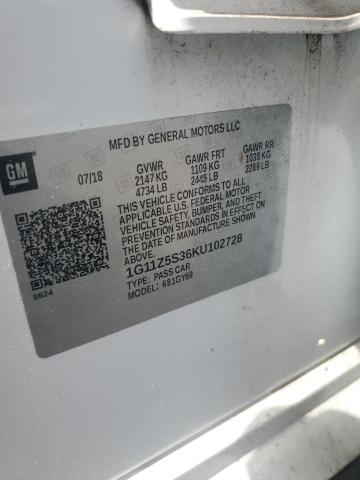 1G11Z5S36KU102728 - 2019 CHEVROLET IMPALA LT Ağ foto 12