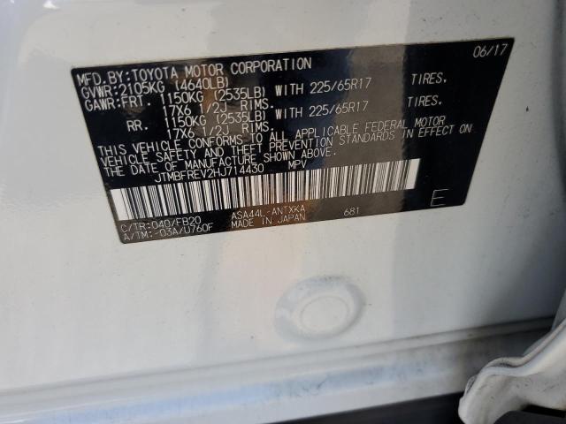 JTMBFREV2HJ714430 - 2017 TOYOTA RAV4 LE Белый фото 13