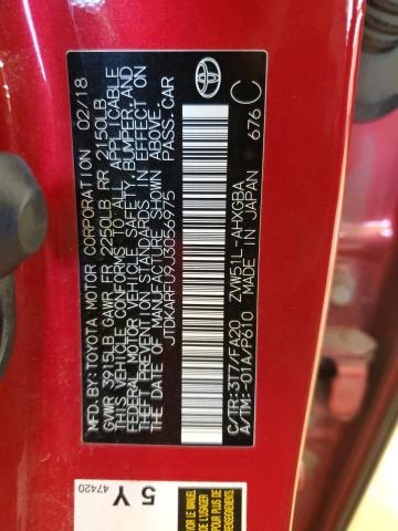 JTDKARFU9J3056975 - 2018 TOYOTA PRIUS 红色 照片 12