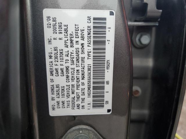 1HGCM66566A043821 - 2006 HONDA ACCORD EX GRAY photo 12