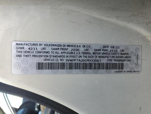 3VWDP7AJ0CM331561 - 2012 VOLKSWAGEN JETTA SE SILVER photo 12