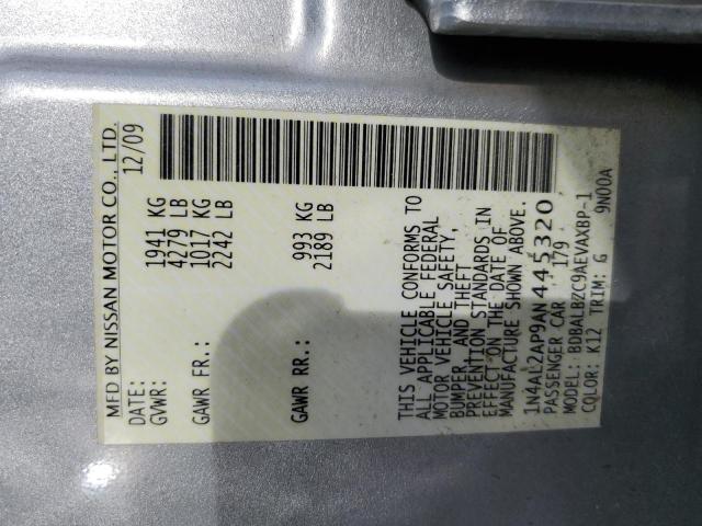 1N4AL2AP9AN445320 - 2010 NISSAN ALTIMA BASE ვერცხლისფერი ფოტო 13