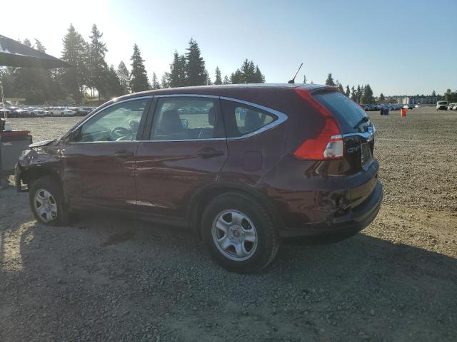 5J6RM4H36FL075093 - 2015 HONDA CR-V LX MAROON photo 2