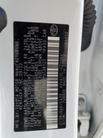 4T1G11AK0PU738123 - 2023 TOYOTA CAMRY SE NIGHT SHADE WHITE photo 12