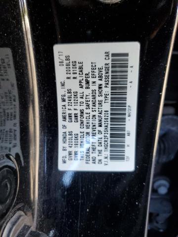 1HGCR2F35HA256206 - 2017 HONDA ACCORD LX BLACK photo 12