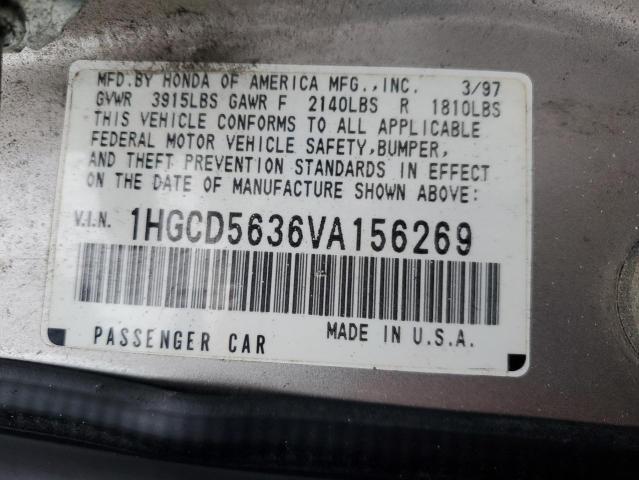 1HGCD5636VA156269 - 1997 HONDA ACCORD LX SILVER photo 14