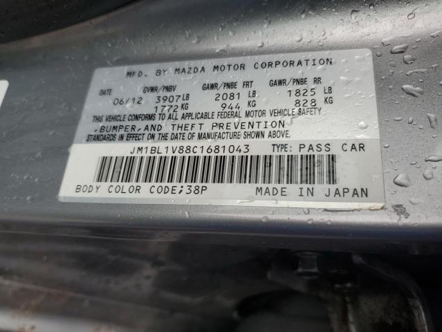 JM1BL1V88C1681043 - 2012 MAZDA 3 I CHARCOAL photo 12