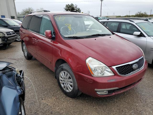 KNDMG4C73E6545224 - 2014 KIA SEDONA LX RED photo 4