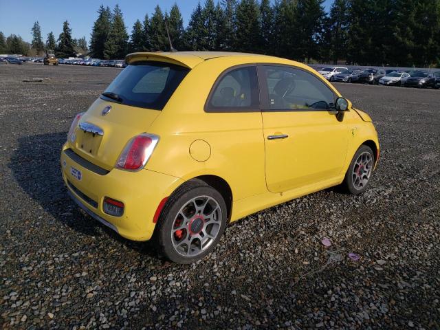 3C3CFFBR8CT116908 - 2012 FIAT 500 SPORT YELLOW photo 3