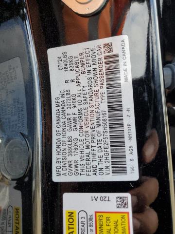 2HGFE2F57SH508167 - 2025 HONDA CIVIC SPORT Noir photo 13