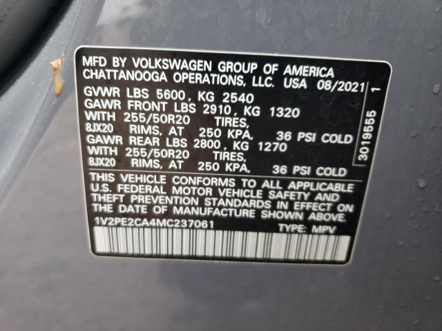 1V2PE2CA4MC237061 - 2021 VOLKSWAGEN ATLAS CROS SE GRAY photo 13