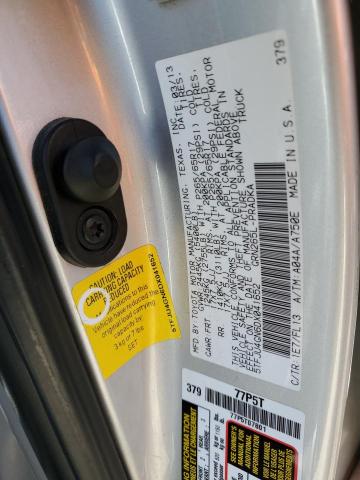 5TFJU4GN6DX041652 - 2013 TOYOTA TACOMA DOUBLE CAB PRERUNNER SILVER photo 12