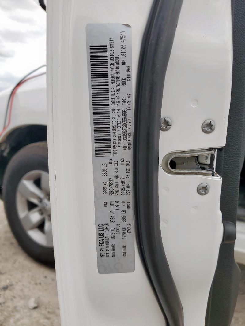 1C6RR6FG6KS546661 - 2019 RAM 1500 CLASSIC TRADESMAN Blanc photo 12