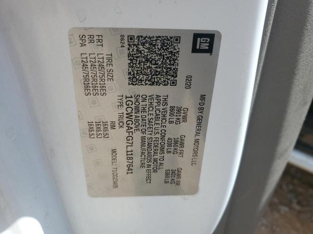 1GCWGAFG7L1187641 - 2020 CHEVROLET EXPRESS G2 WHITE photo 13