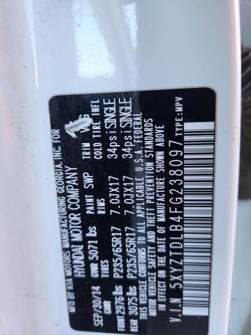 5XYZTDLB4FG238097 - 2015 HYUNDAI SANTA FE S WHITE photo 13