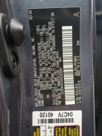 5TDYK4CC4AS293989 - 2010 TOYOTA SIENNA XLE CHARCOAL photo 14