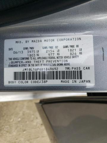 JM1BL1UP6D1849692 - 2013 MAZDA 3 I GRAY photo 12