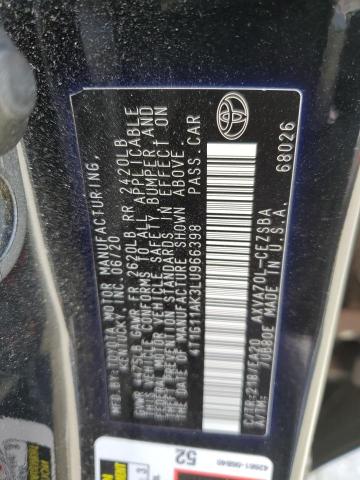 4T1G11AK3LU966398 - 2020 TOYOTA CAMRY SE BLACK photo 13