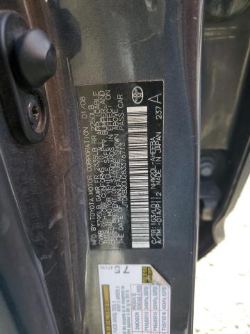 JTDKB20U283376713 - 2008 TOYOTA PRIUS GRAY photo 12