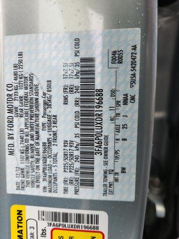 3FA6P0LUXDR196688 - 2013 FORD FUSION SE HYBRID Бирюзовый фото 12