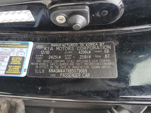 KNAGM4A7XB5079069 - 2011 KIA OPTIMA LX BLACK photo 12