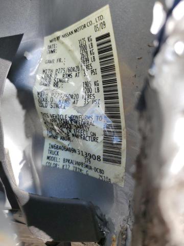 1N6BA06A09N313908 - 2009 NISSAN TITAN XE 银色 照片 12