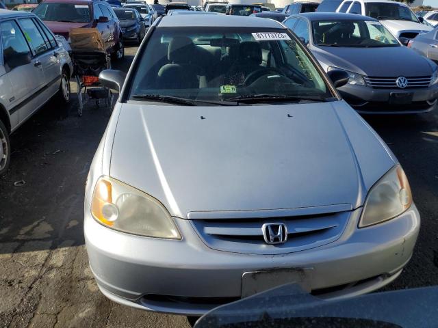 1HGEM22582L038867 - 2002 HONDA CIVIC LX SILVER photo 5