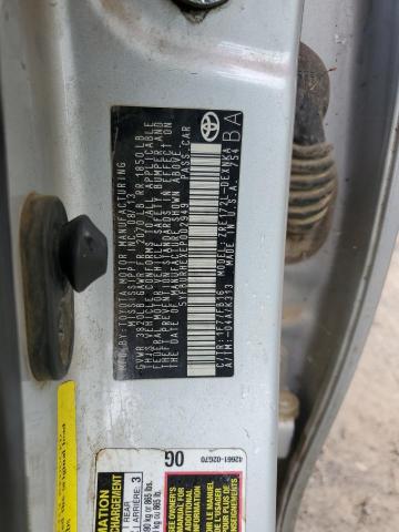 5YFBURHEXEP002949 - 2014 TOYOTA COROLLA L Gümüş foto 12