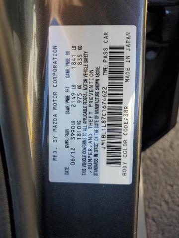 JM1BL1L87C1674622 - 2012 MAZDA 3 I CHARCOAL photo 12