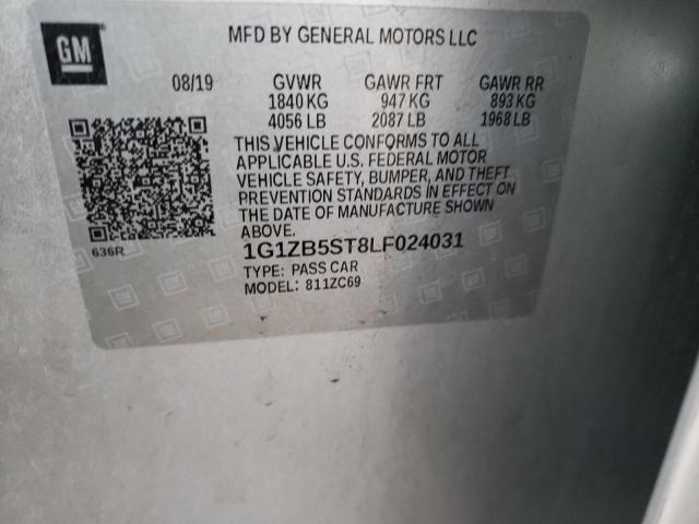 1G1ZB5ST8LF024031 - 2020 CHEVROLET MALIBU LS SILVER photo 12