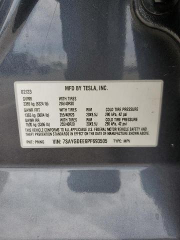 7SAYGDEE6PF693505 - 2023 TESLA MODEL Y Grafitowy zdjęcie 13