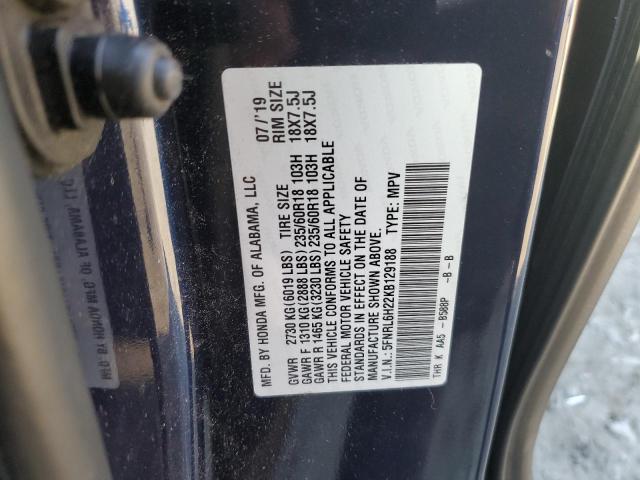 5FNRL6H22KB129188 - 2019 HONDA ODYSSEY LX BLUE photo 13