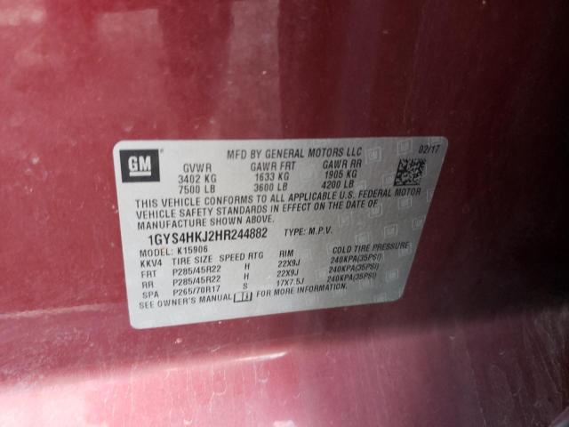 1GYS4HKJ2HR244882 - 2017 CADILLAC ESCALADE ESV LUXURY წითელი ფოტო 13