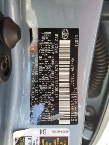 4T1BK36B17U167804 - 2007 TOYOTA AVALON XL BLUE photo 13