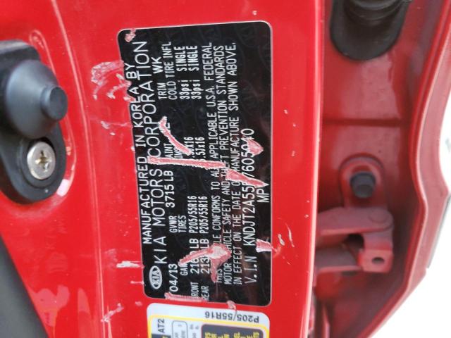 KNDJT2A55D7605940 - 2013 KIA SOUL RED photo 12