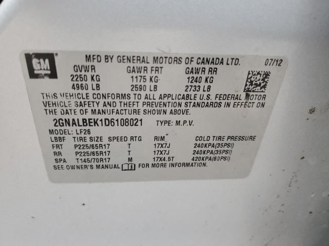 2GNALBEK1D6108021 - 2013 CHEVROLET EQUINOX LS SILVER photo 13