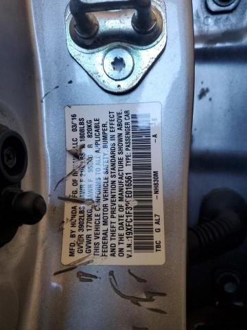 19XFC1F35GE016561 - 2016 HONDA CIVIC EX 银色 照片 12