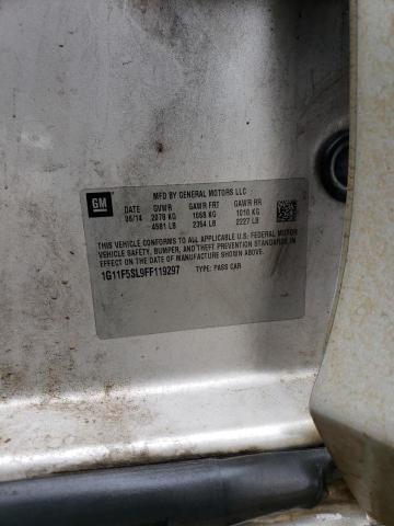 1G11F5SL9FF119297 - 2015 CHEVROLET MALIBU LTZ ვერცხლისფერი ფოტო 12