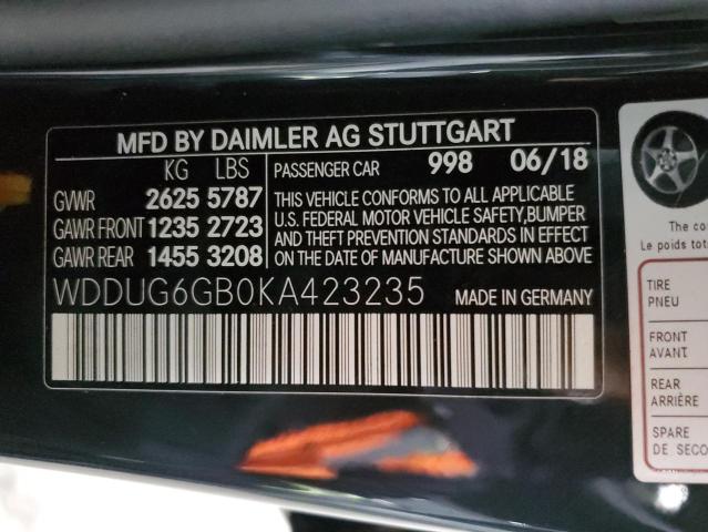 WDDUG6GB0KA423235 - 2019 MERCEDES-BENZ S 450 CHARCOAL photo 12